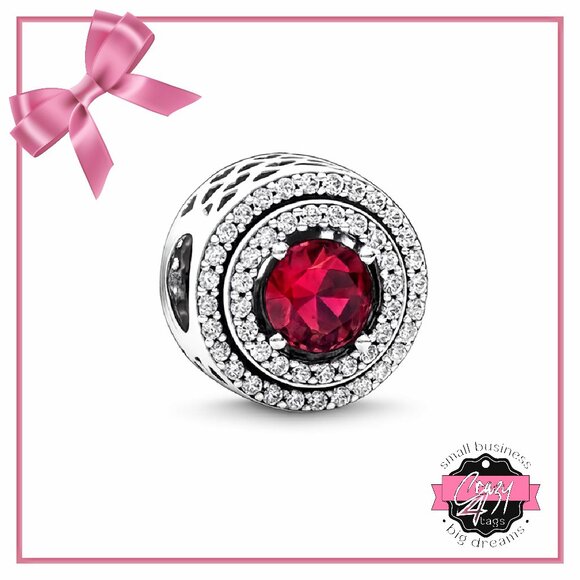 Red Sparkling Levelled Round Charm - Picture 1 of 14